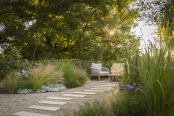 Gravel garden at sunrise 